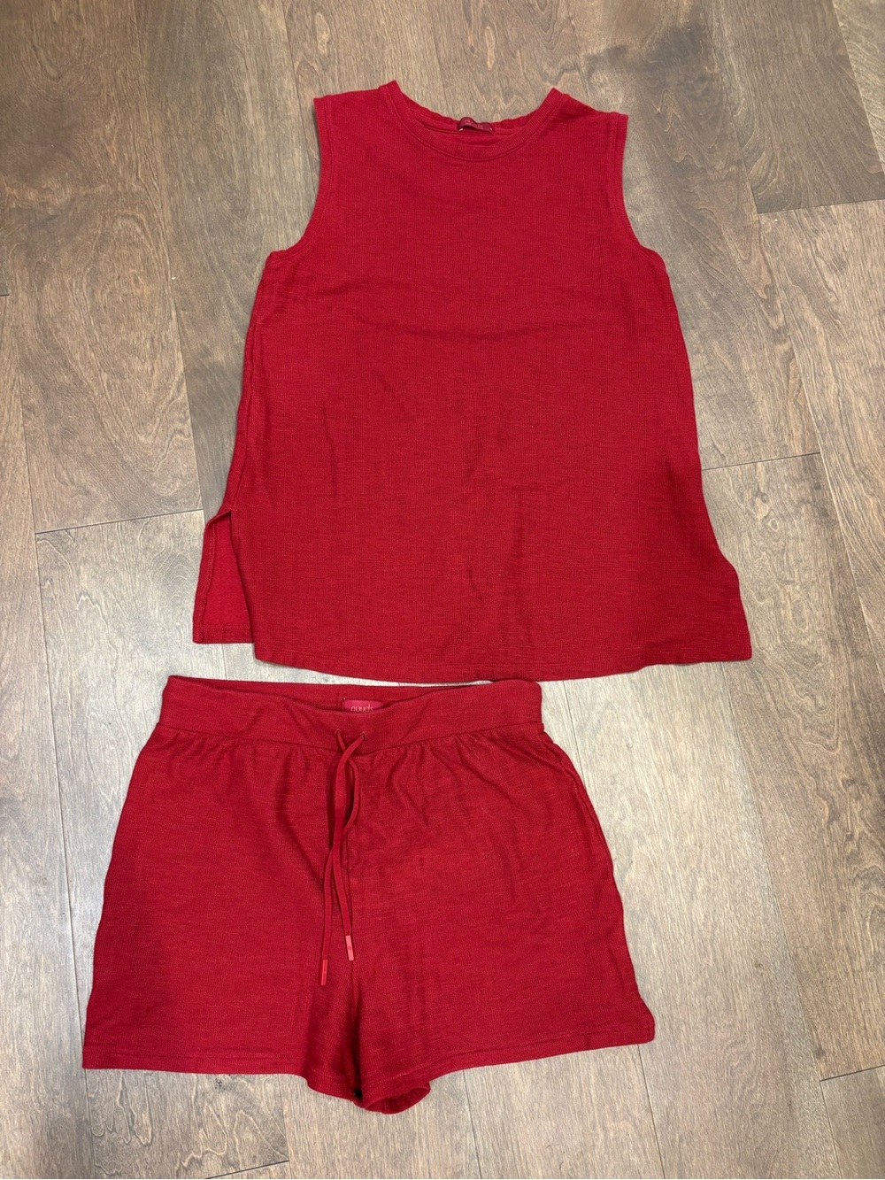 nuuds Red High Waist Women's Shorts Set